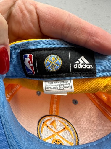 NEW! NBA Denver Nuggets Adidas Adult Adjustable Fit Cap Hat Mens Yellow Snapback - Picture 7 of 8