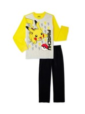 NWT 2-Piece Boys 14-16 Pokemon Long Sleeve Pajama Set Yellow Pikachu Pajamas