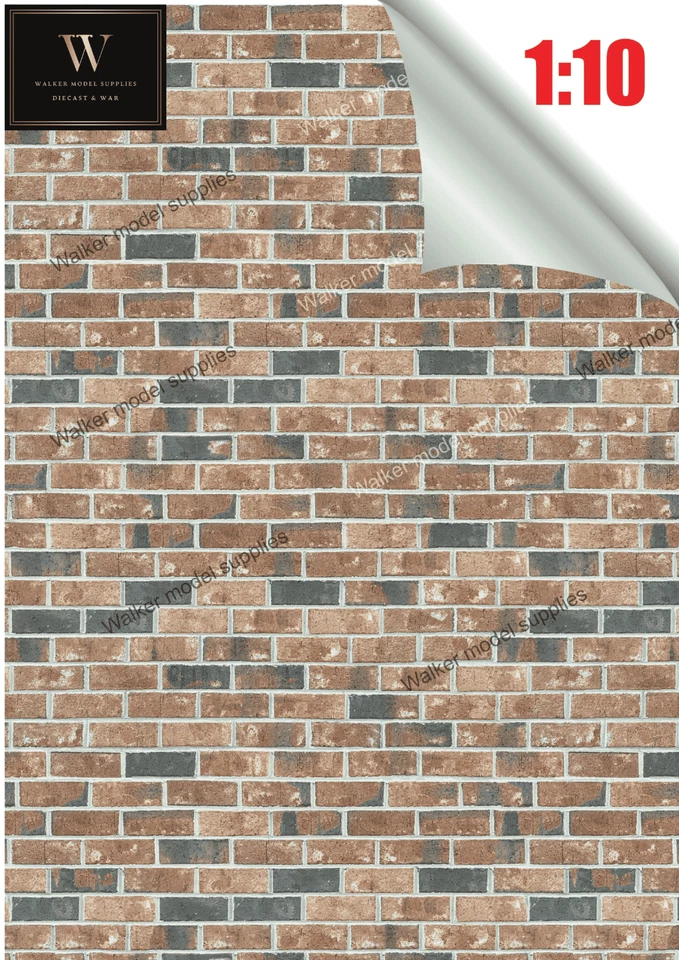 1:10 Scala Garage Mattone Muro - Autoadesivo Fogli Design 1 - Immagine 2 di 3