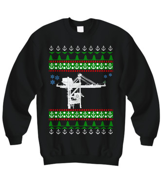 Shipyard Gantry Crane Ugly Christmas Sweater - Sweatshirt