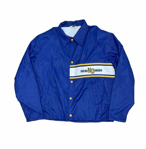 Vintage Sir Jac Notre Dame 70er 80er Fighting Irish Snap Button Windbreaker XL