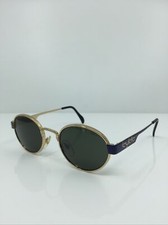 New Vintage Byblos B 570 Sunglasses C. 3064 Shiny Gold with Blue 48mm Made Italy