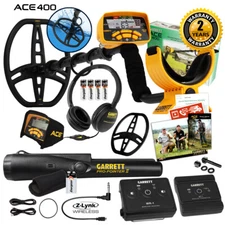 Garrett ACE 400 Metal Detector w/ Z-Lynk Wireless Audio System & Propointer II
