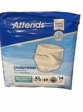 Attends Unisex Adult Incontinence Pull-Up Underwear Diapers, Lot Of 3, XL Briefs