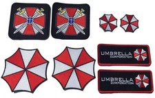 Resident Evil Umbrella Corporation Costume Set of 8 Patches sizes 3"-6" GREAT 
