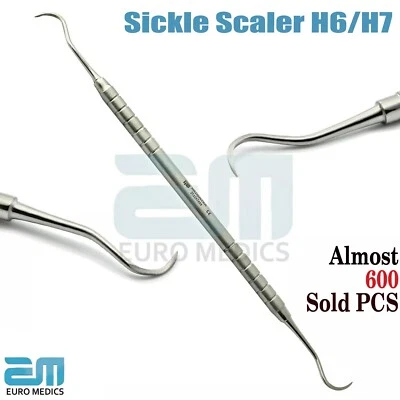 MEDENTRA EURO MEDICS Sickle Scaler H6/H7 Dentist Pick Tool Pro Dental Dentist Hand Instruments Steel