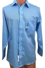 Chaps Stretch Collar Regular Fit Dress Shirt 15 Medium 32 33 Sleeve Blue Aqua
