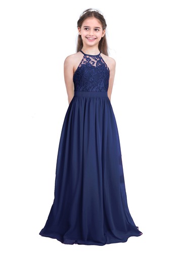 Girls Dress Flower Girl Dresses Formal Gown Big Wedding Sleeveless Bridesmaid - Picture 16 of 55
