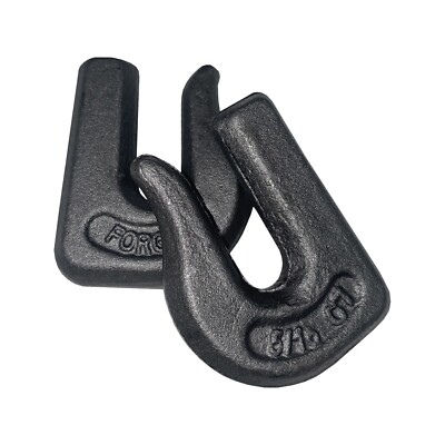 Trailer Chain Hooks 2 Pack Weld-On Grab Hooks - 5/16" G70 Chain, 4,700 Lb WLL For Buckets, Trailers, Rigging Weld On Bucket Hooks