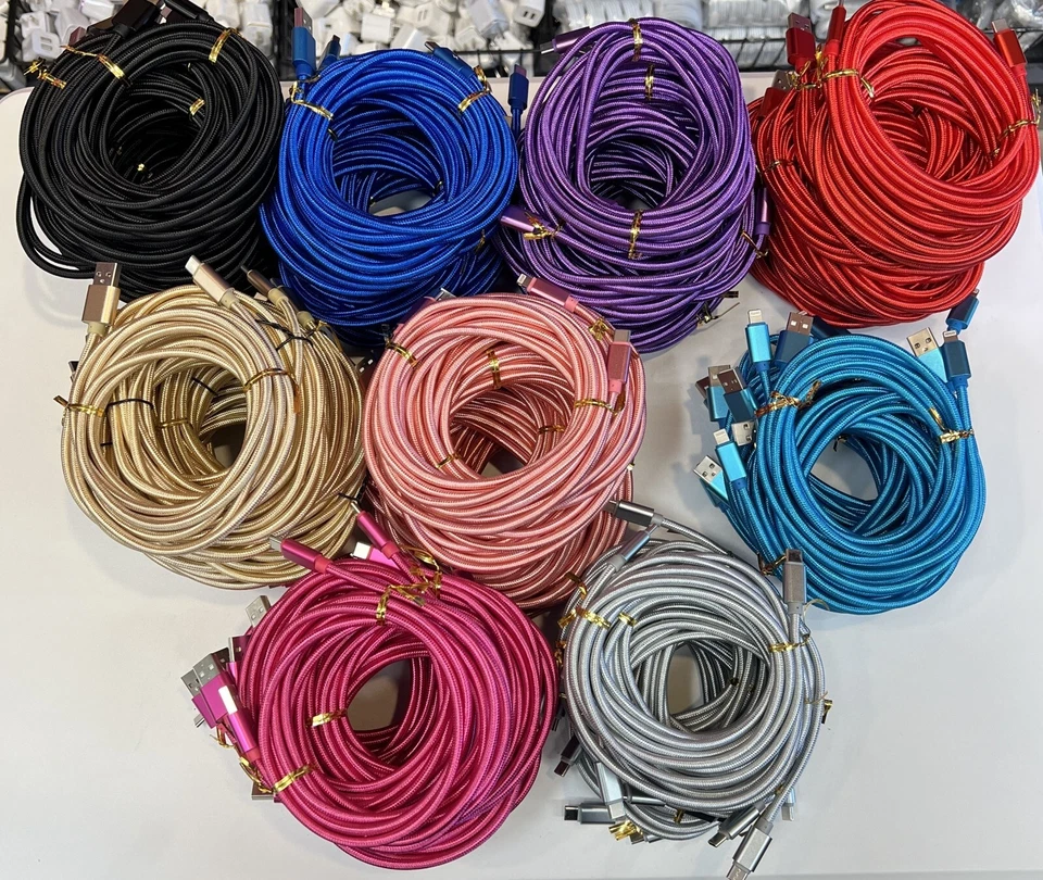 Wholesale 100x 10FT Type-C to USB Fast Charging Data SYNC Charger Cable Cord - Image 2 of 4