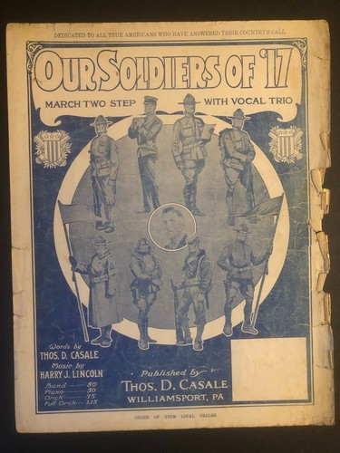 Vintage WWI Sheet Music "Our Soldiers of '17" March Two-Step w/ Vocal Trio - Picture 2 of 3