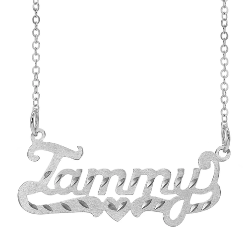 Personlized Fine Sterling Silver Gold Plated ANY NAME Chain Necklace 2023 - Picture 7 of 77