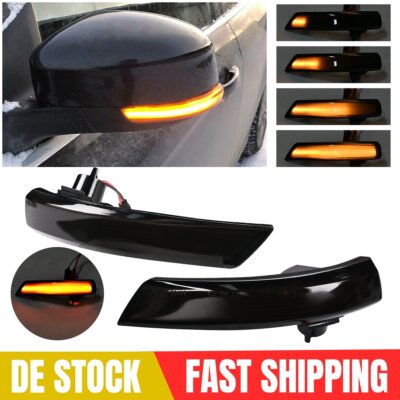 2X LED Seitenblinker Spiegel Blinker Für Ford Focus MK2 MK3 II III Schwarz Smoke