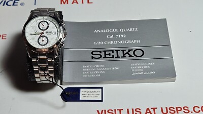 SEIKO Chronograph SND515 Men White Dial Stainless Steel Sport