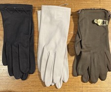 NOS Three Pair Of Vintage Ladies Gloves 1 Or Cotton Other 2 Nylon