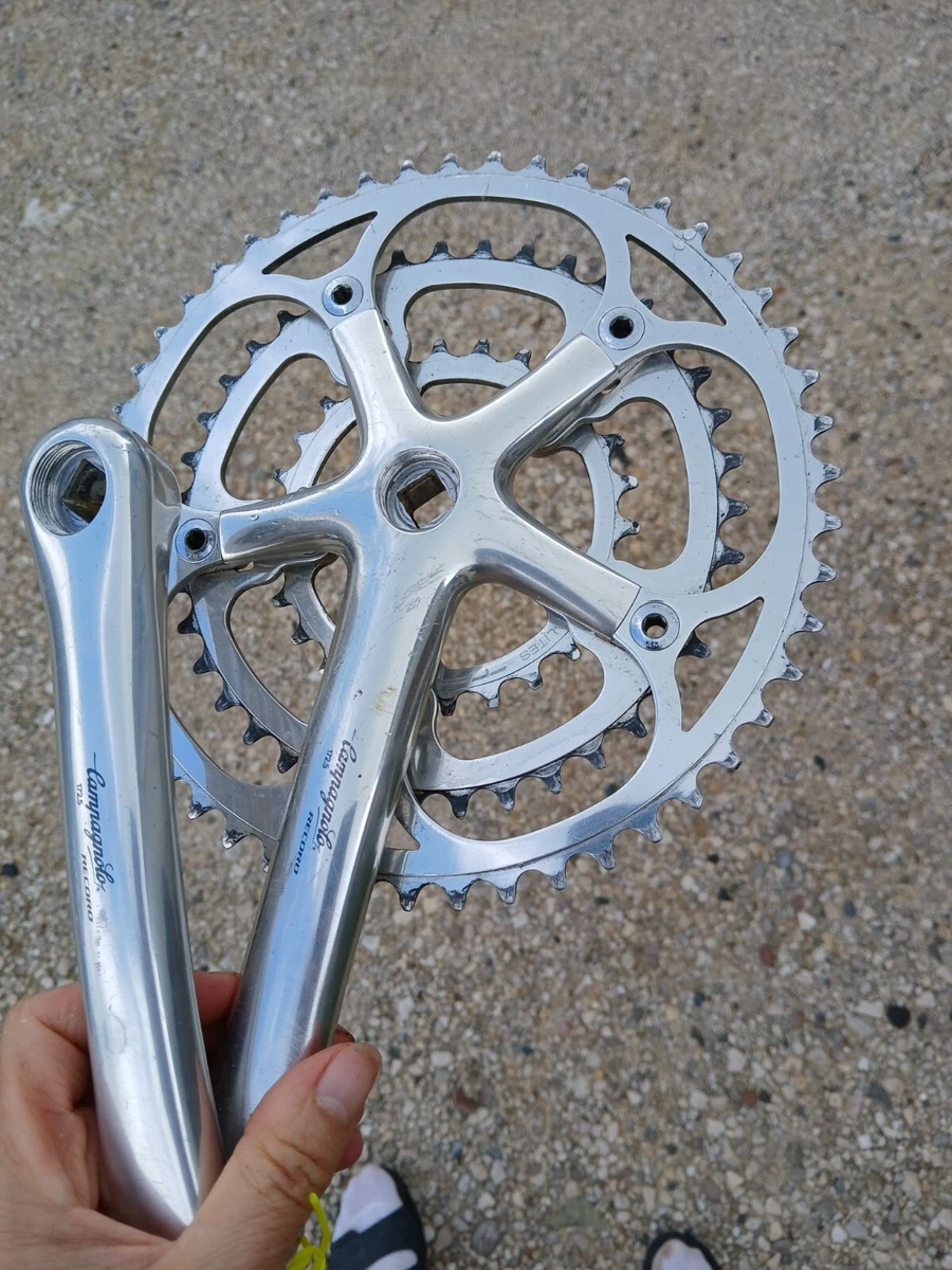 Pédalier Campagnolo Record Double Adapté en Triple Plateaux