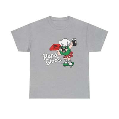 Papa Ginos Shirt Retro Logo Boston New England Pizza Unisex Heavy Cotton Tee