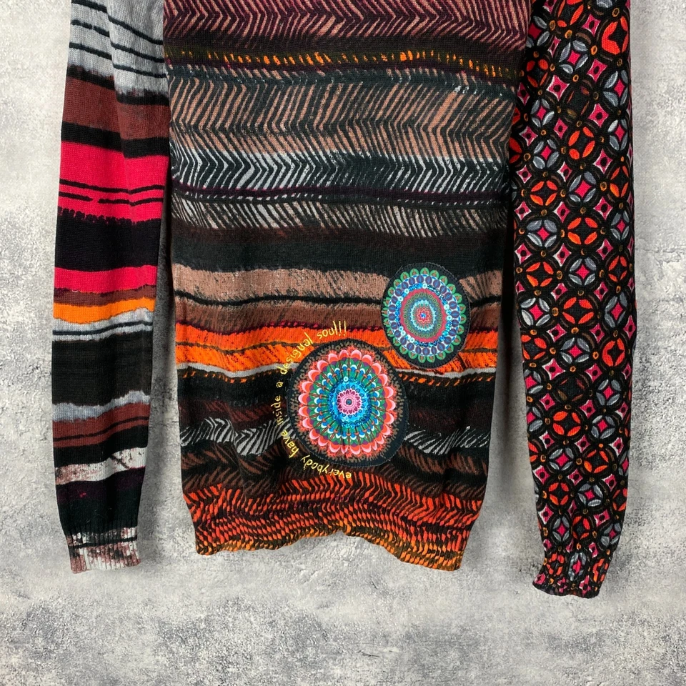 Desigual Sweater Women's Size S Multicolor Long Sleeve ` - Image 3 of 4