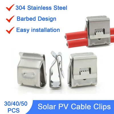 Solarkabel-Klemme Kabelbinder PV Edgeclip Edelstahl 1-100Stck Kantenclip DE