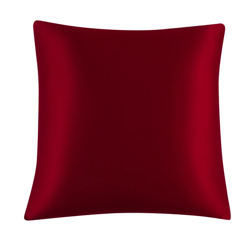 100% Mulberry Silk Throw Pillowcase Solid Square Sofa Car Cushion Cover Decorate - Image 3 of 4
