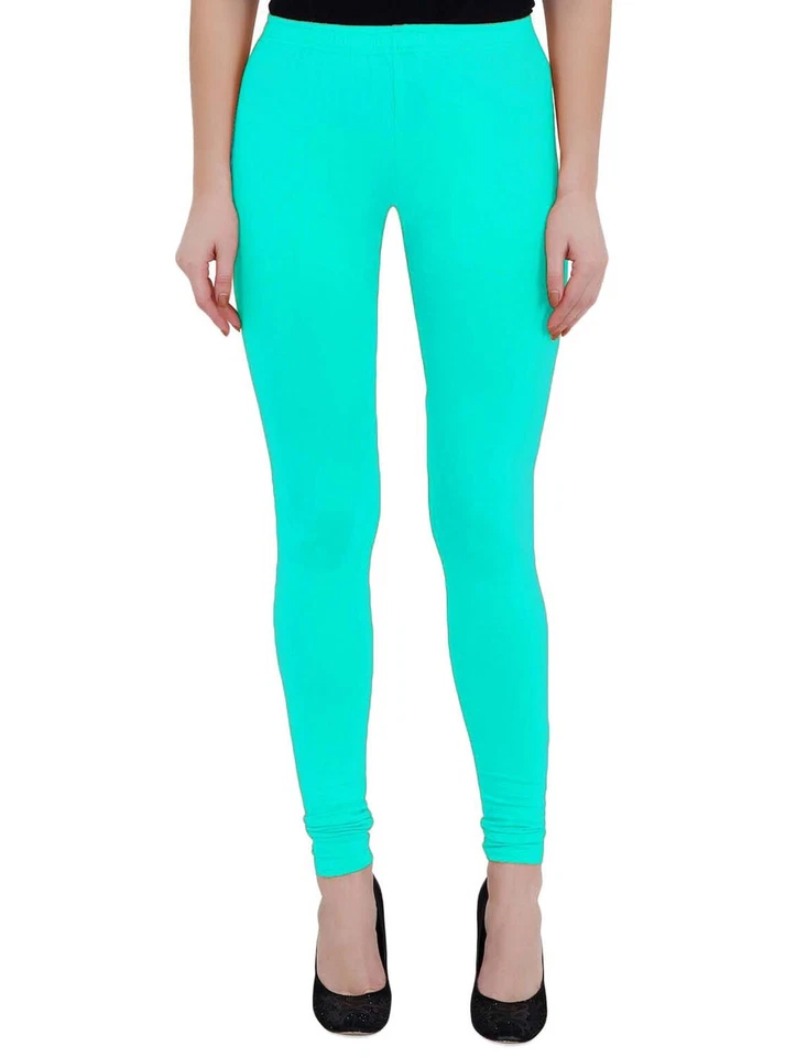 Women's Cotton Leggings Soft Slim Fit Churidar Solid Regular Yoga Casual Wear - Image 2 of 4