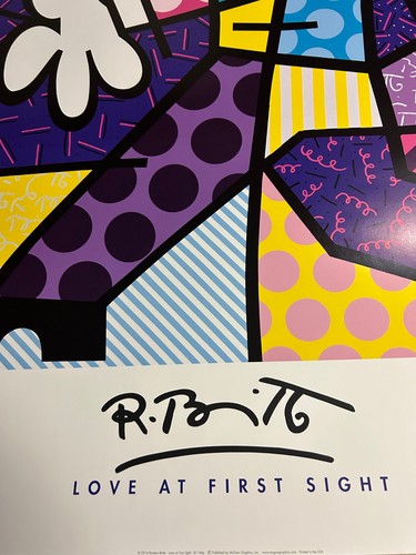 Love At First Sight - Romero Britto Art Print Romantic Romance 2014 Poster 32x28 - Picture 3 of 5