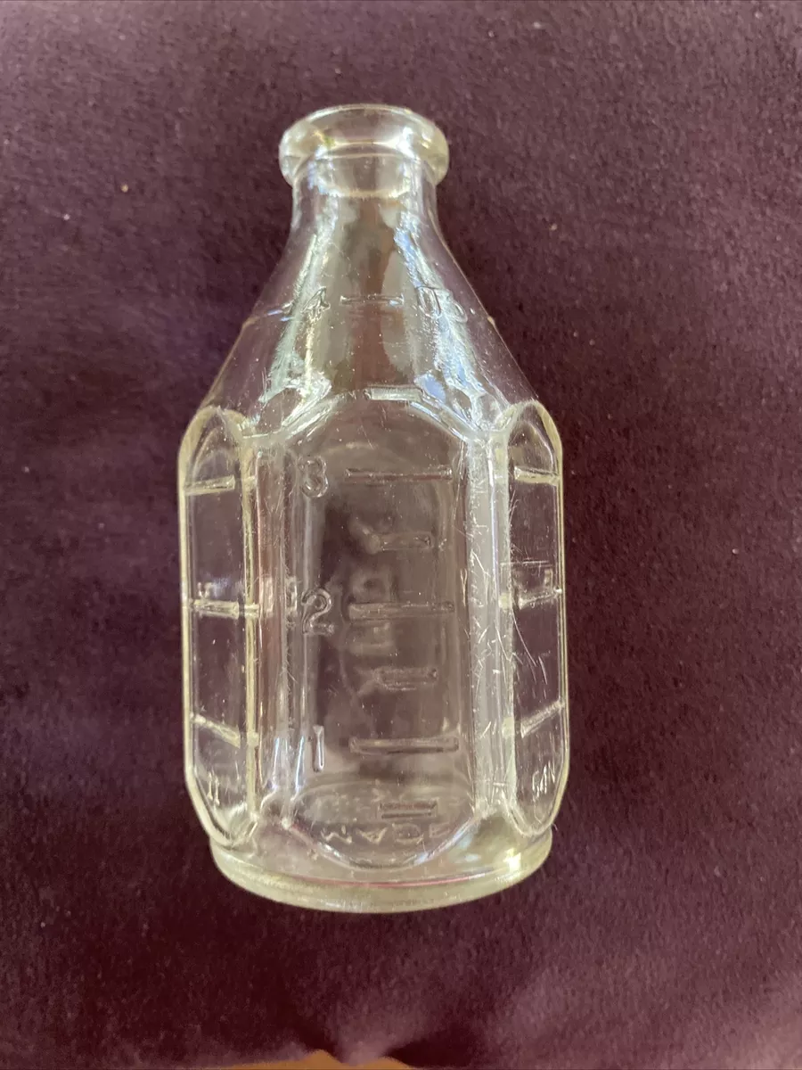 Vintage Pyrex Narrow Neck Clear Glass Baby Nursing Bottle 4 oz