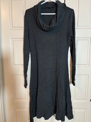 knit dress banana republic FIT & FLARE SWEATER DRESS, GRAY, Sz L girlsale