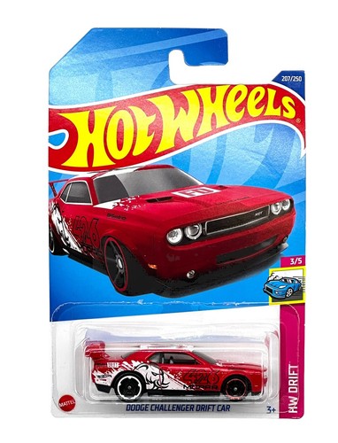 2022 Hot Wheels HW Drift 3/5 RED DODGE CHALLENGER DRIFT CAR 207/250 NEW L@@K