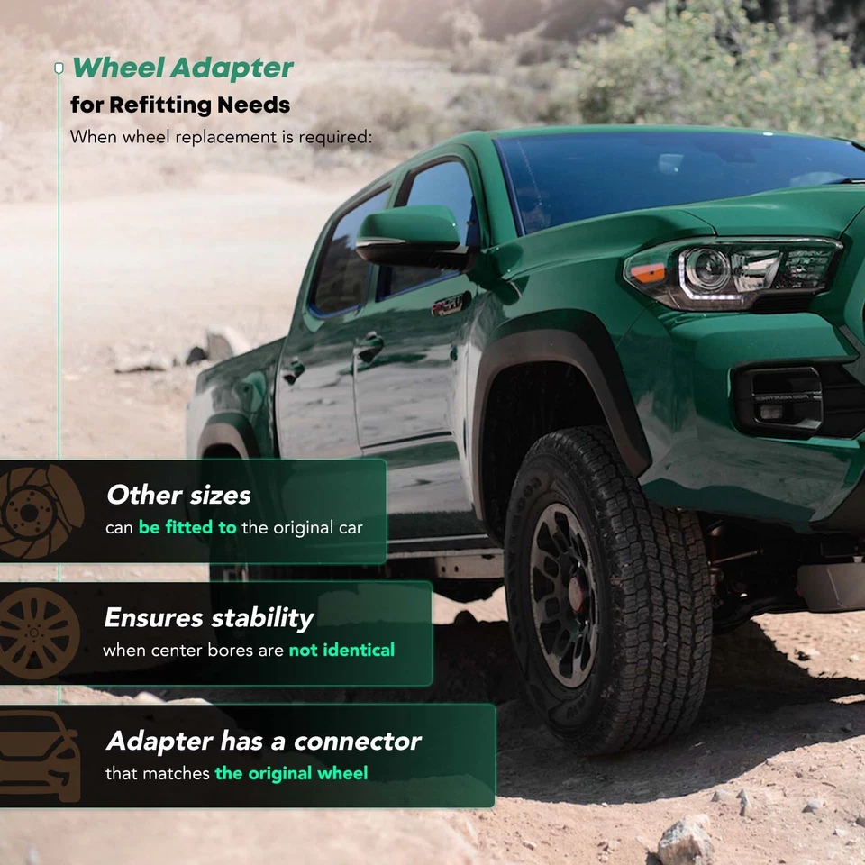 Adaptador de rueda 2 piezas 5x5,5 a 5x4,5 1/2"-20 87,1 mm 2" para Ford F-150 Dodge Durango Foto 4 de 4