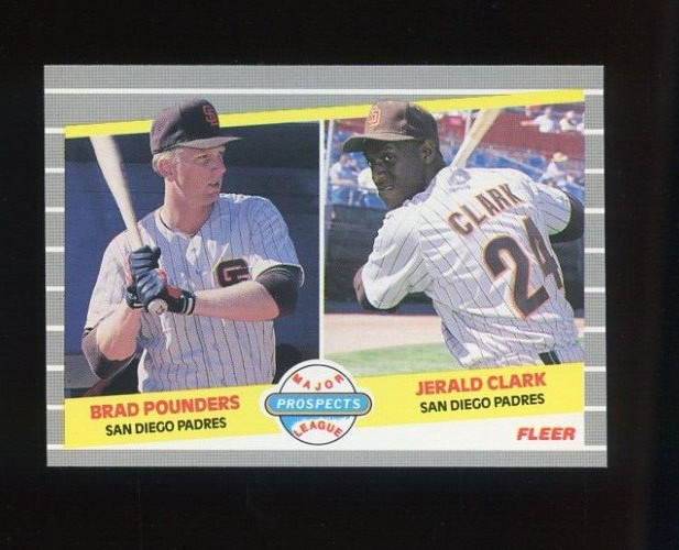 1989 FLEER GLOSSY PROSPECTS #642 JERALD CLARK BRAD POUNDERES SAN DIEGO PADRES