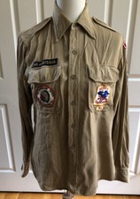 Boy Scouts Of America Khaki Tan Mens Medium Uniform Long Sleeve Shirt 1963/64
