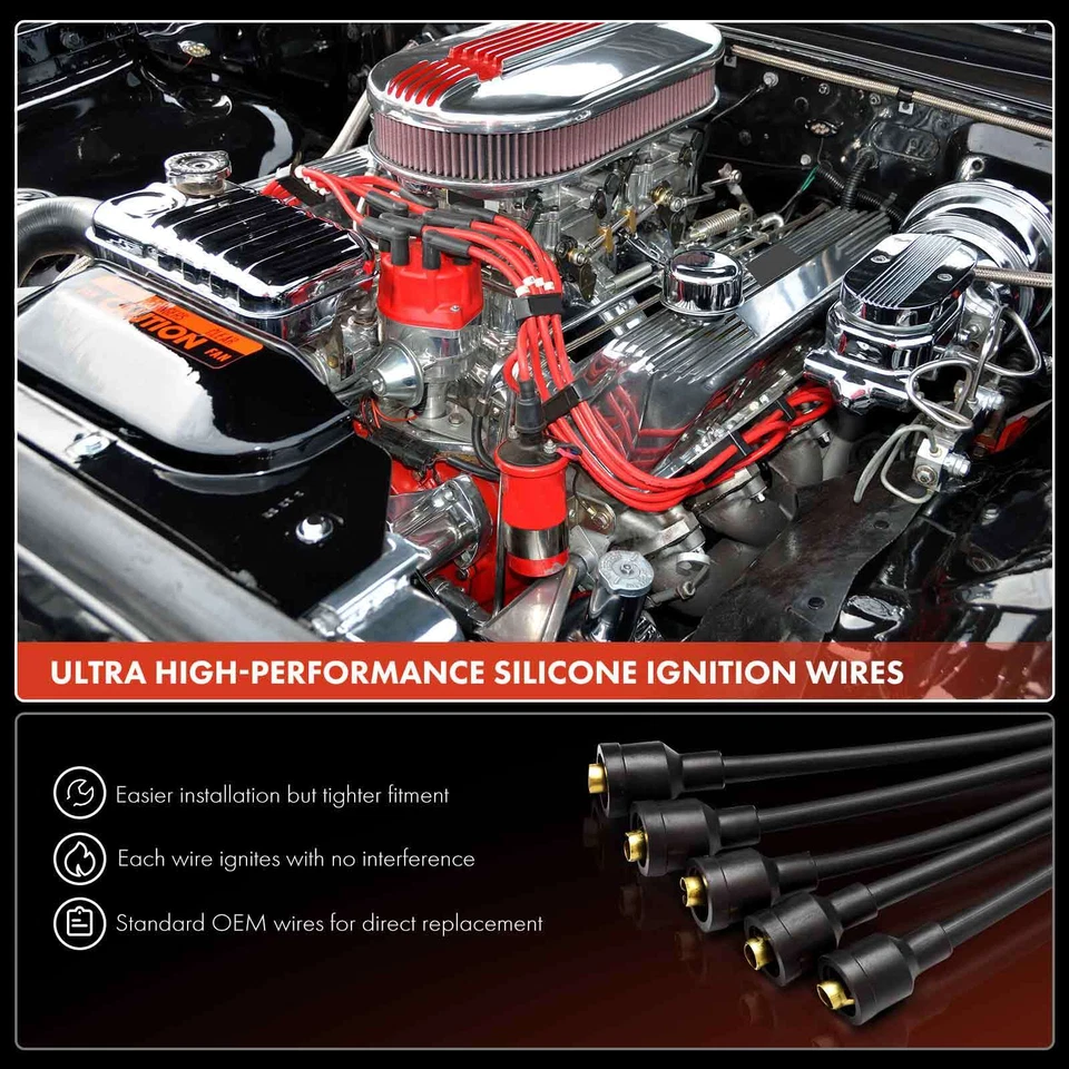 Juegos de cables de bujías de 9 piezas para Dodge Challenger Chrysler Town & Country Plymouth Foto 3 de 4