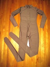 Plus Size Shiny Brown Long Sleeve T Neck Footed Unitard Size 2XL-16-18 New