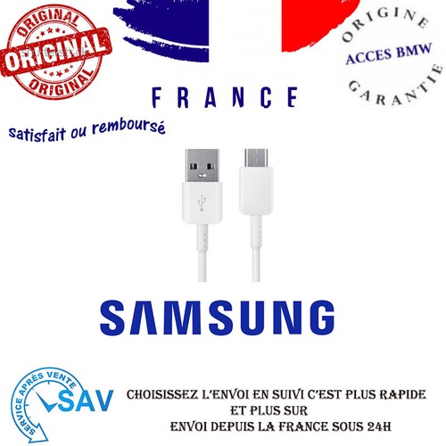 Original Chargeur et/ou Cable Blanc Usb type C EP-TA20EBE Samsung Galaxy J7 Pro - Photo 3 sur 4