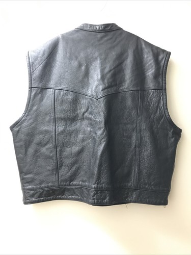 XELEMENT ADVANCED MOTORCYCLE GEAR MEN'S LEATHER BIKER VEST SIZE 5X - Picture 8 of 11
