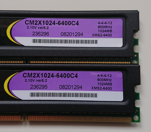 Vintage Matched Pair CORSAIR PC-6400 2Gb (2x 1Gb) 800 MHz DDR2 RAM Memory - 10 - Picture 4 of 5