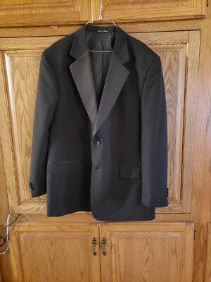 TUXEDO CLUB  MENS BLACK TUXEDO 3 PIECE  SUIT  SIZE 46 LONG