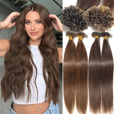 Hot Bonding Keratin Fusion Nail U Tip 100 Remy Human Hair Extensions 100g Thick