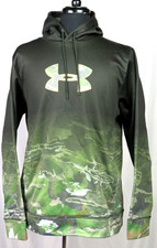 Under Armour Cold Gear Green Camouflage Pull Over Hoodie Sweatshirt Men's Large
