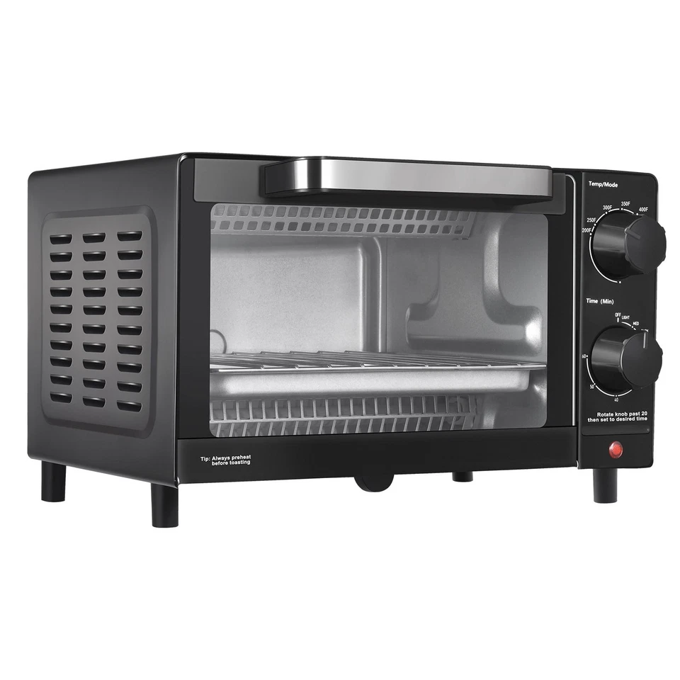 Horno Tostador 1000W Eléctrico De Cocina Pequeños 10 Litros Para 4 Pan Negro Foto 3 de 4