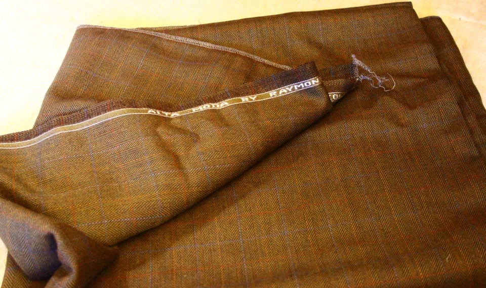 Alta Moda by Raymond Striped Tweed wool Fabric 1yard 25" - Image 3 of 4