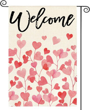 Valentine's Day Double-Sided Love Hearts Garden Flag 12x18 Inch Outdoor Decor
