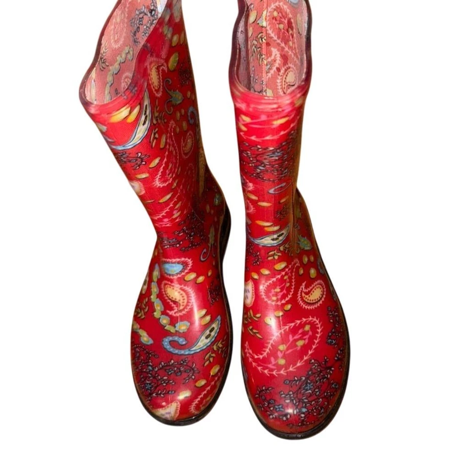 Sloggers Mujer Rojo Cachemira Impermeable Tobillo Lluvia y Jardín Botas Talla 9 Muck Mud Foto 2 de 4