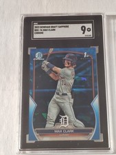 2023 Bowman Draft Chrome  SAPPHIRE Max Clark #BDC-76 SGC 9 MINT TIGERS