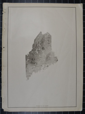 MAINE - RELIEF MAP - B&W - 1912 - RAND-McNALLY NEW COMMERCIAL  ATLAS