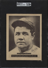 1948 Leaf Premiums BABE RUTH Yankees dark back + text SGC 1.5 GOOD+++ Nice!