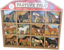 MELISSA  DOUG Pasture Pals - 12 Collectible Horses With Wooden Barn-Shaped NIB