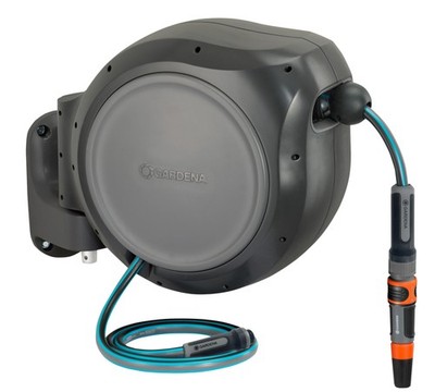 GARDENA (20500) Retractable Garden Hose Reel 50' x 1/2'' hose, 50 ft, Grey