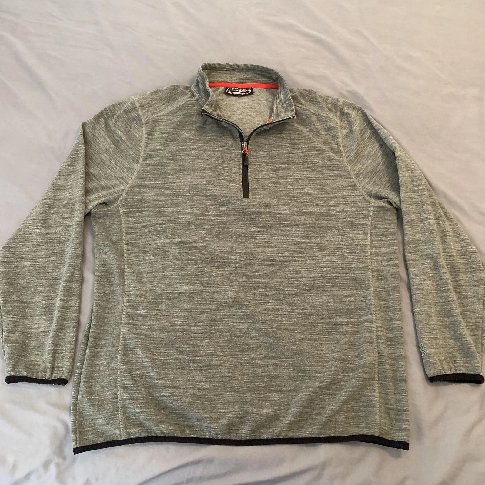 Avalanche Pullover Shirt Mens XL Gray 1/4 Zip Stretch Mock Neck Outdoor Hiking